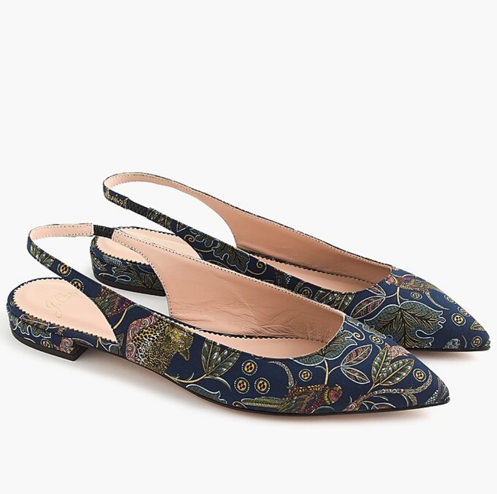 NWOT J. Crew Gwen slingback flats in botanical cheetah print